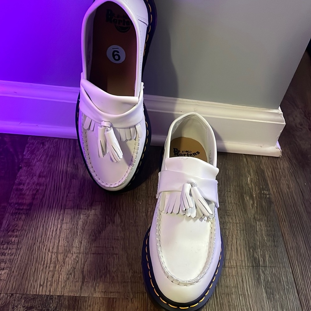 Brand new Dr.Martens white Adrian with tassels . Never worn!